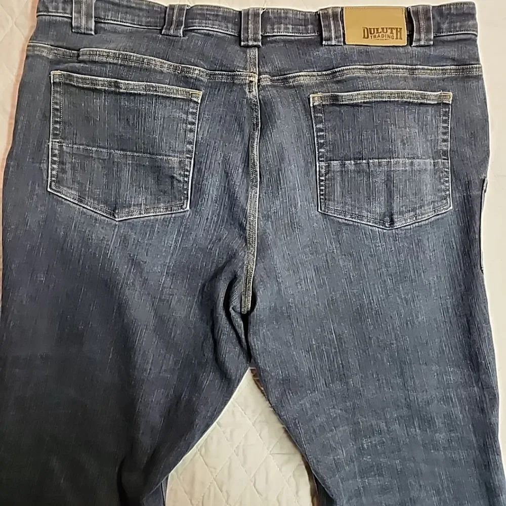 Duluth mens ballroom double flex relaxed dark wash jeans sz 44×30